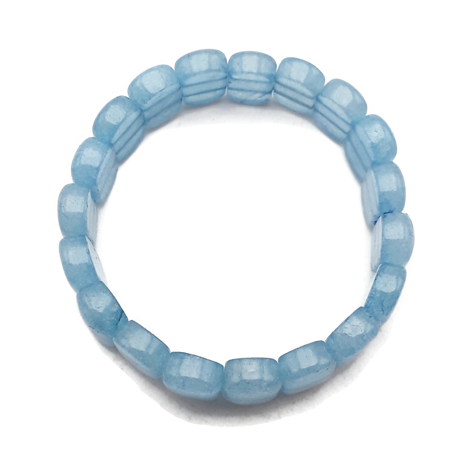 Blue Dyed Quartz Double Drill Oval Shape Bracelet 10x14mm Length 7.5″