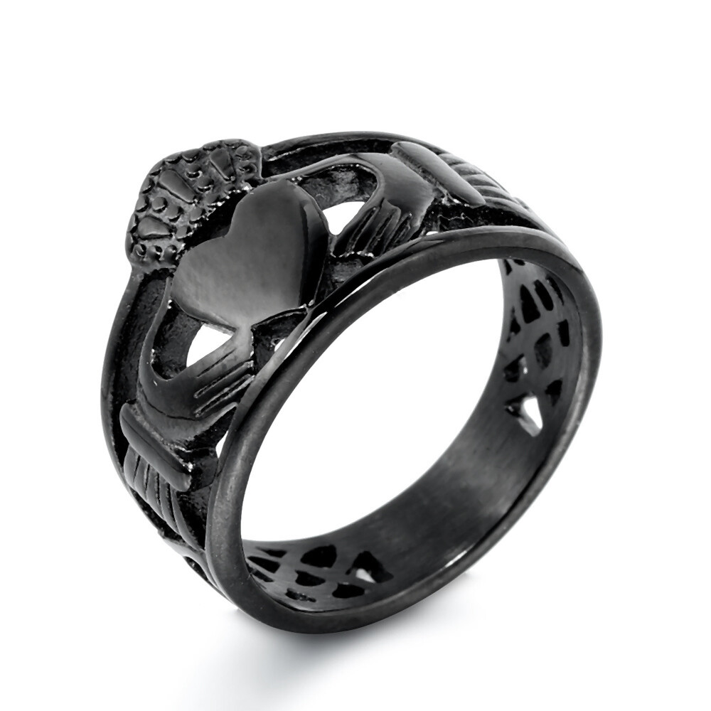Irish Traditional Claddagh Wedding Ring Stainless Steel Lover Friends Gift Ring