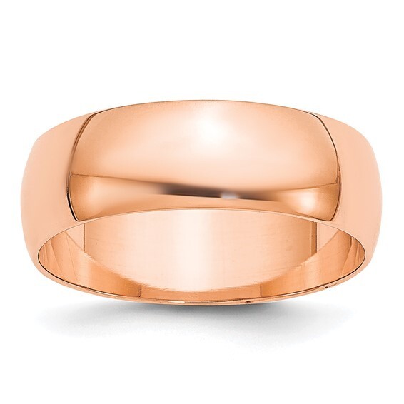 10K Solid Rose Gold 2mm 3mm 4mm 5mm 6mm 8m Men’s Women’s Wedding Band Ring