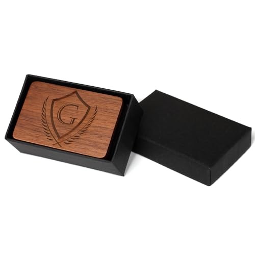 Mens Initial Cufflinks and Tie Clip A-Z Alphabet Letter Black Classic-G