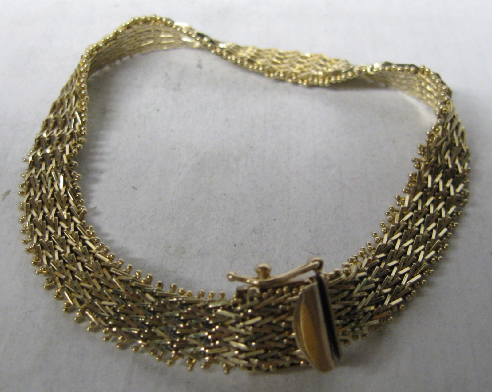 WIDE 14K SOLID GOLD 7 5/8″” RICCIO 9MM BRACELET HEAVY 20.3 GRAMS