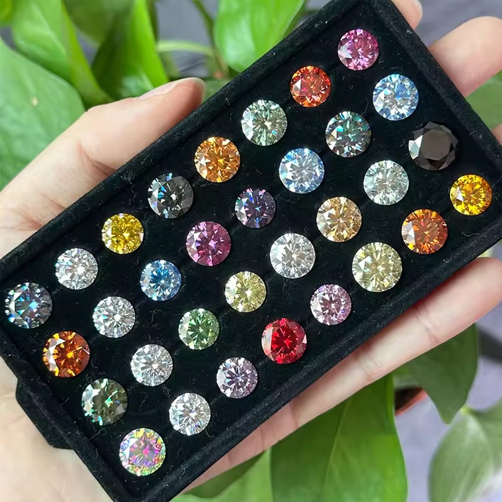 Excellent D Color VVS1 Round Cut Moissanite Loose Gemstones with GRA Certificate
