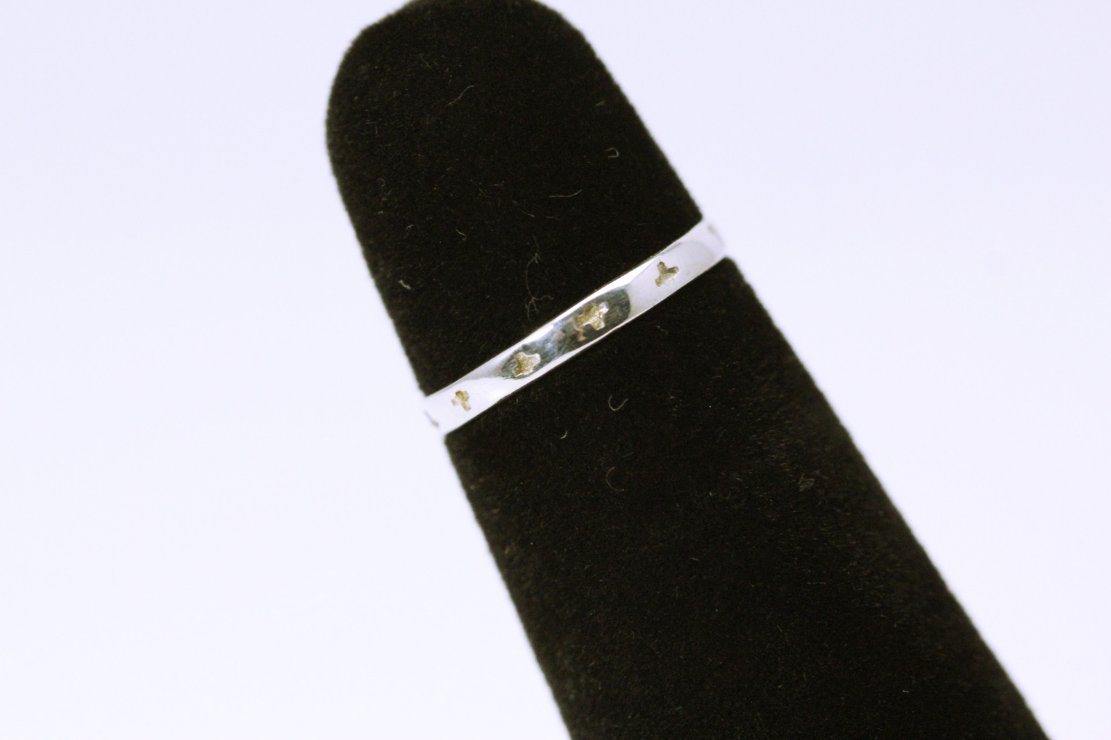 925 Sterling Silver Size 4.25 Small Cross or Plus Sign Band Ring 0.7 G (RIN8673)
