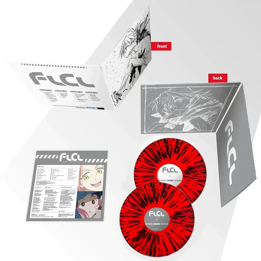 FLCL Vinyl Record Soundtrack Vol 1 The Pillows 2 x LP Anime Red Black Splatter