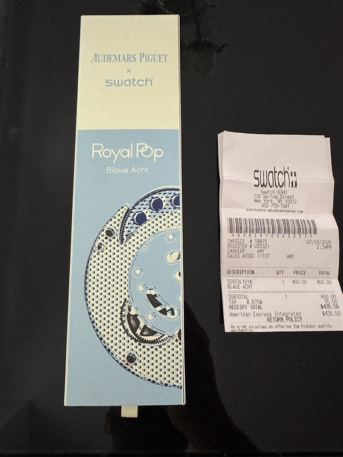 ✅ Swatch x Audemars Piguet Royal Pop Blaue Acht Unworn With Receipt and Papers❗️