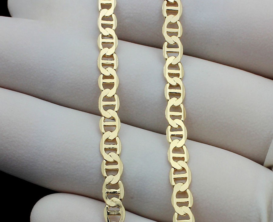 18-28″MEN WOMEN 18K Gold 2MM-7mm GoldLink Link Chain Necklace