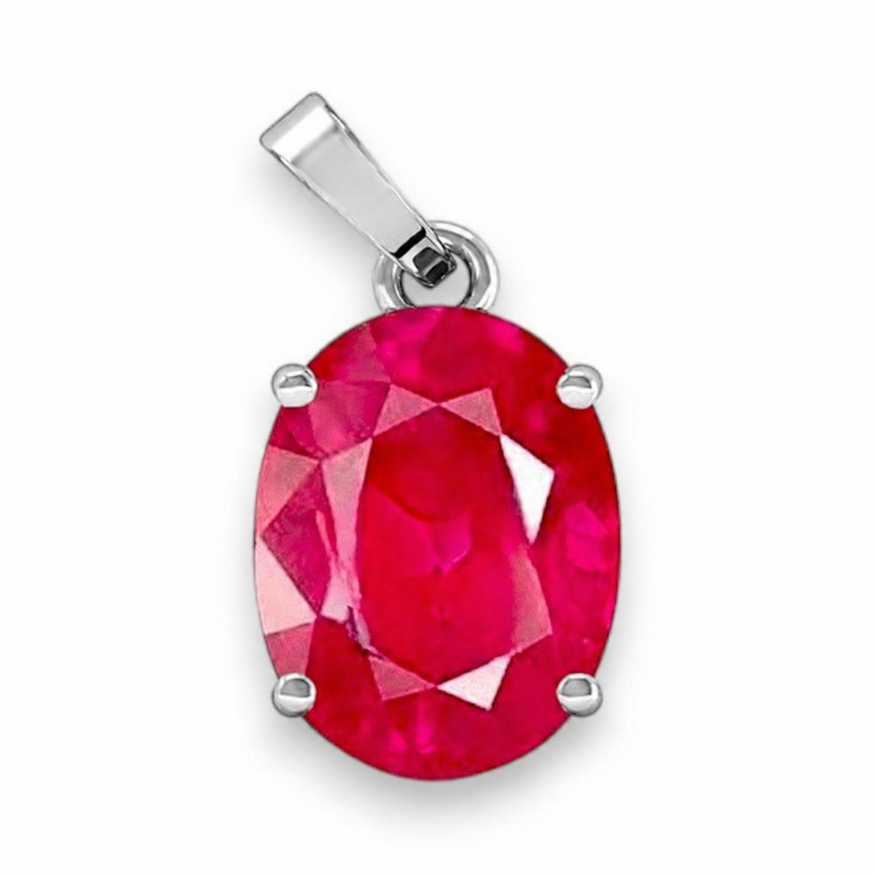 Certified 8.25 Ct Ruby Pendant Gemstone Silver Plated Men Women Gift