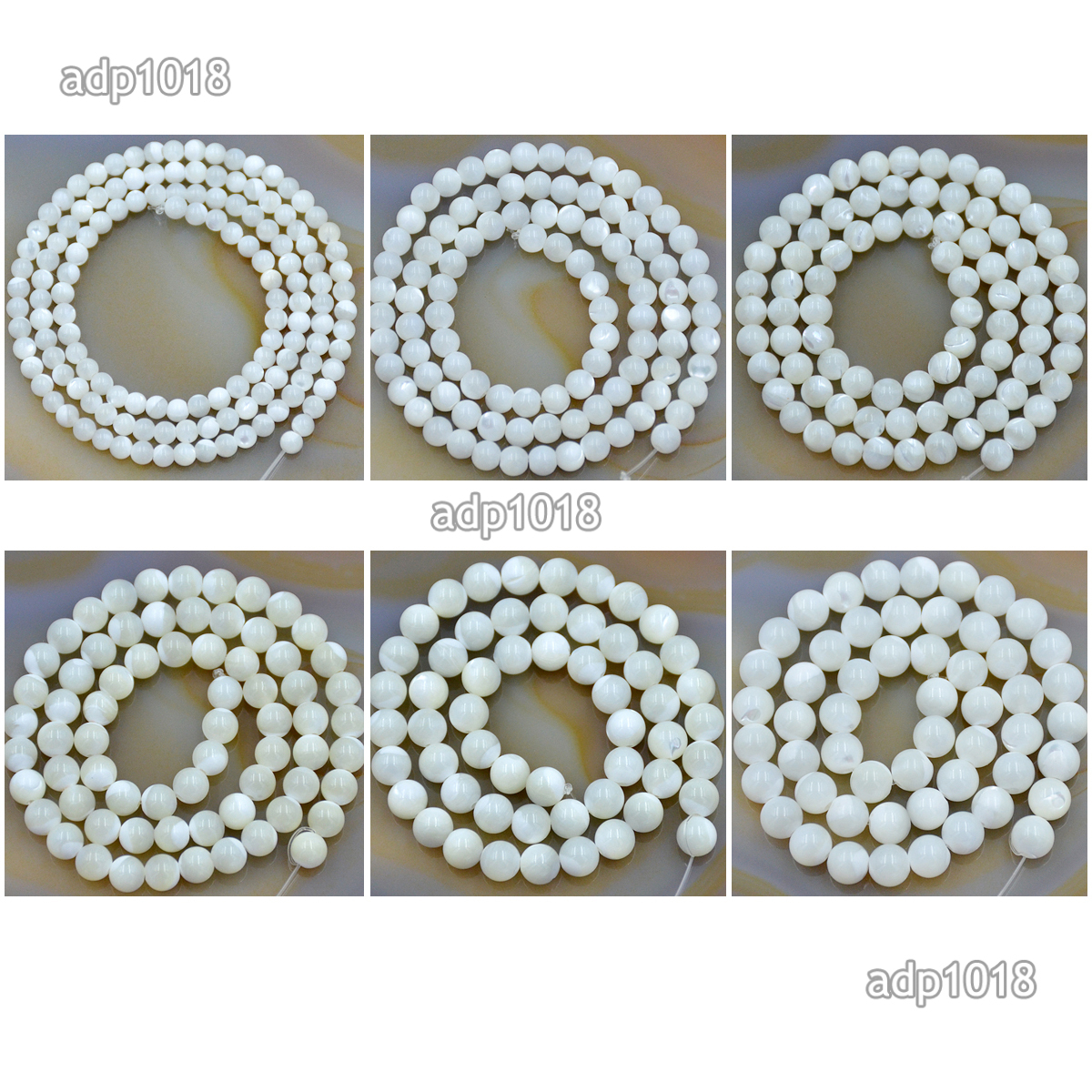 Natural White & Yellow Mother Of Pearl MOP Shell Round Beads 16″ 3mm 4mm 5mm 6mm