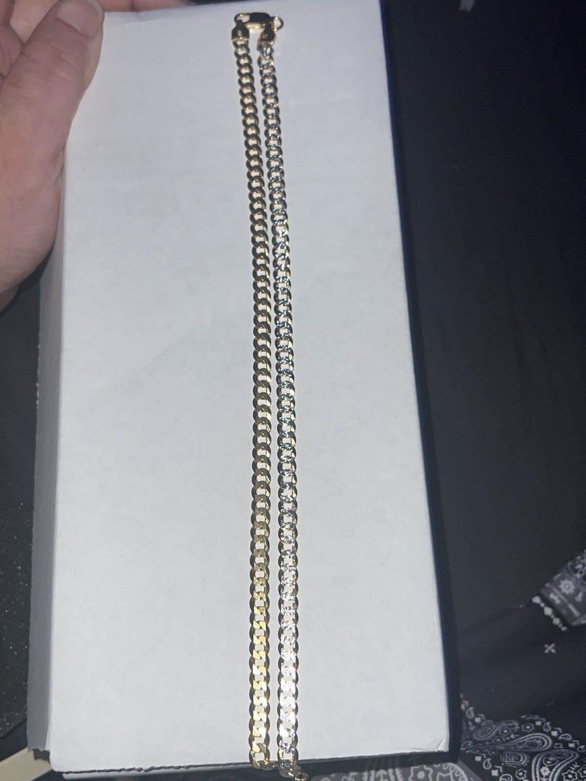 triple tone over 925 silver 20” mariner chain