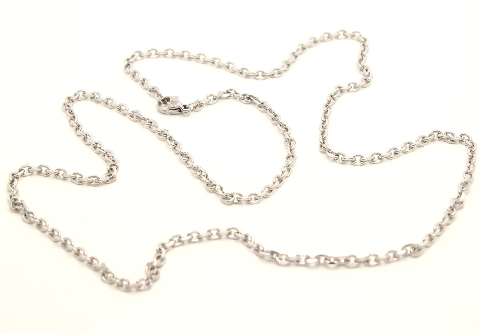Stainless Steel Miniature Cable Link Chain Necklace 3mm Wide, Sizes 16-24 Inches