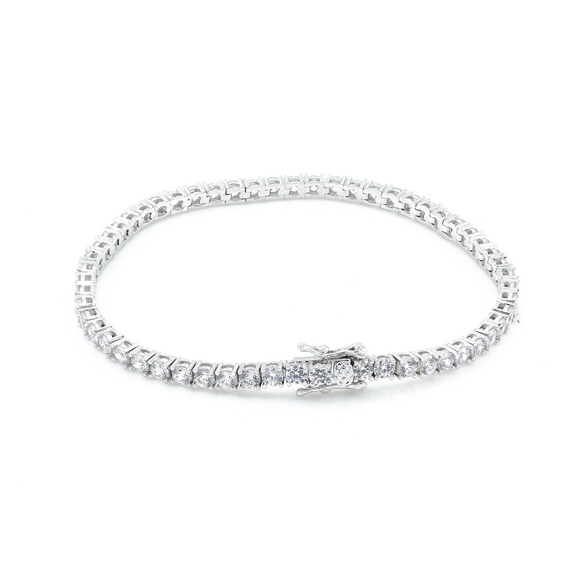 Unisex 1 Row Silver Finish Solitaire Bling Tennis Chain Necklace 16-30 inches