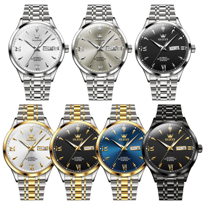 OLEVS Waterproof Luminous Diamond Dial Automatic Mechanical Business Watch Men’s