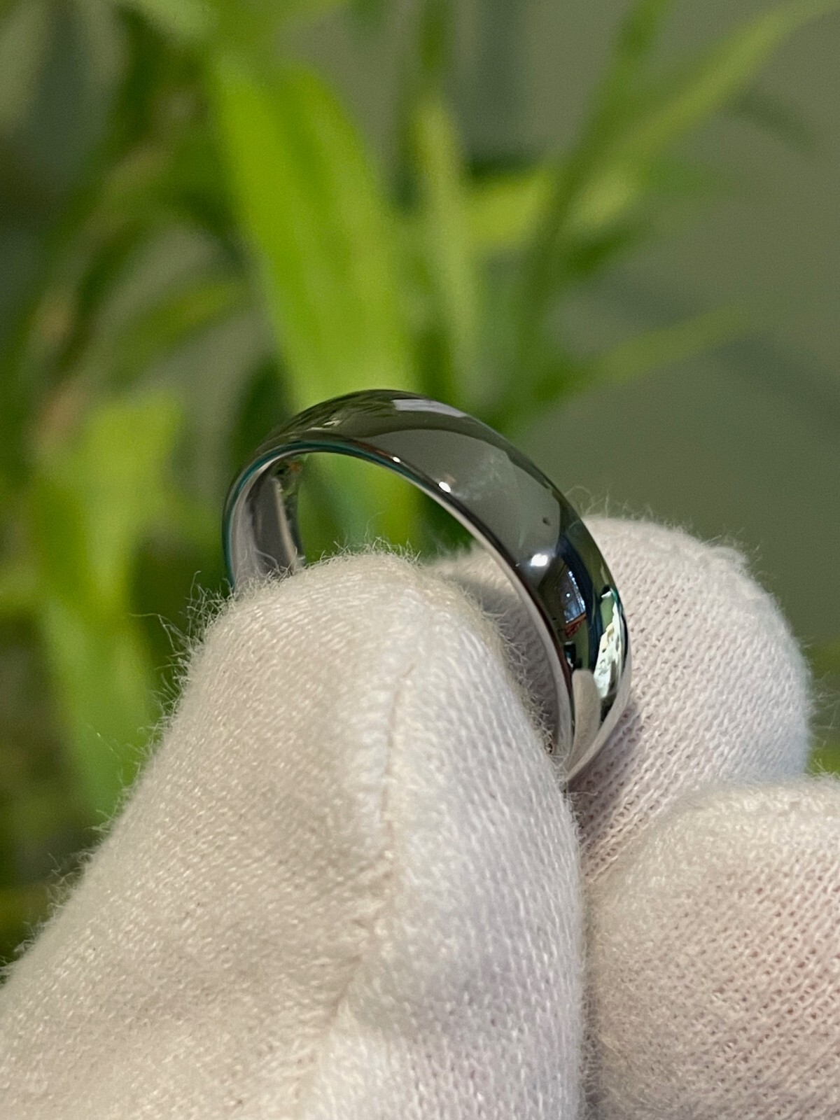 Shiny Polished Ring, Titanium Wedding Band, Low/thin dome profile, 5mm