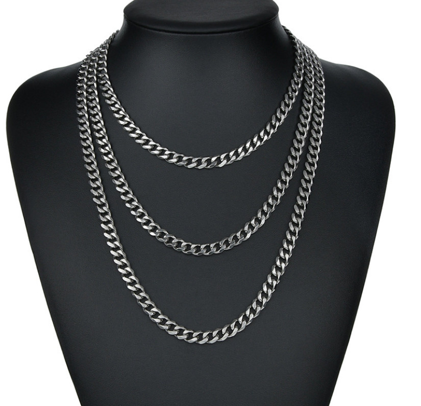 Men Women Gold Silver Stainless Steel 2/3/5/7mm Cuban Curb Chain Necklace 16-36″