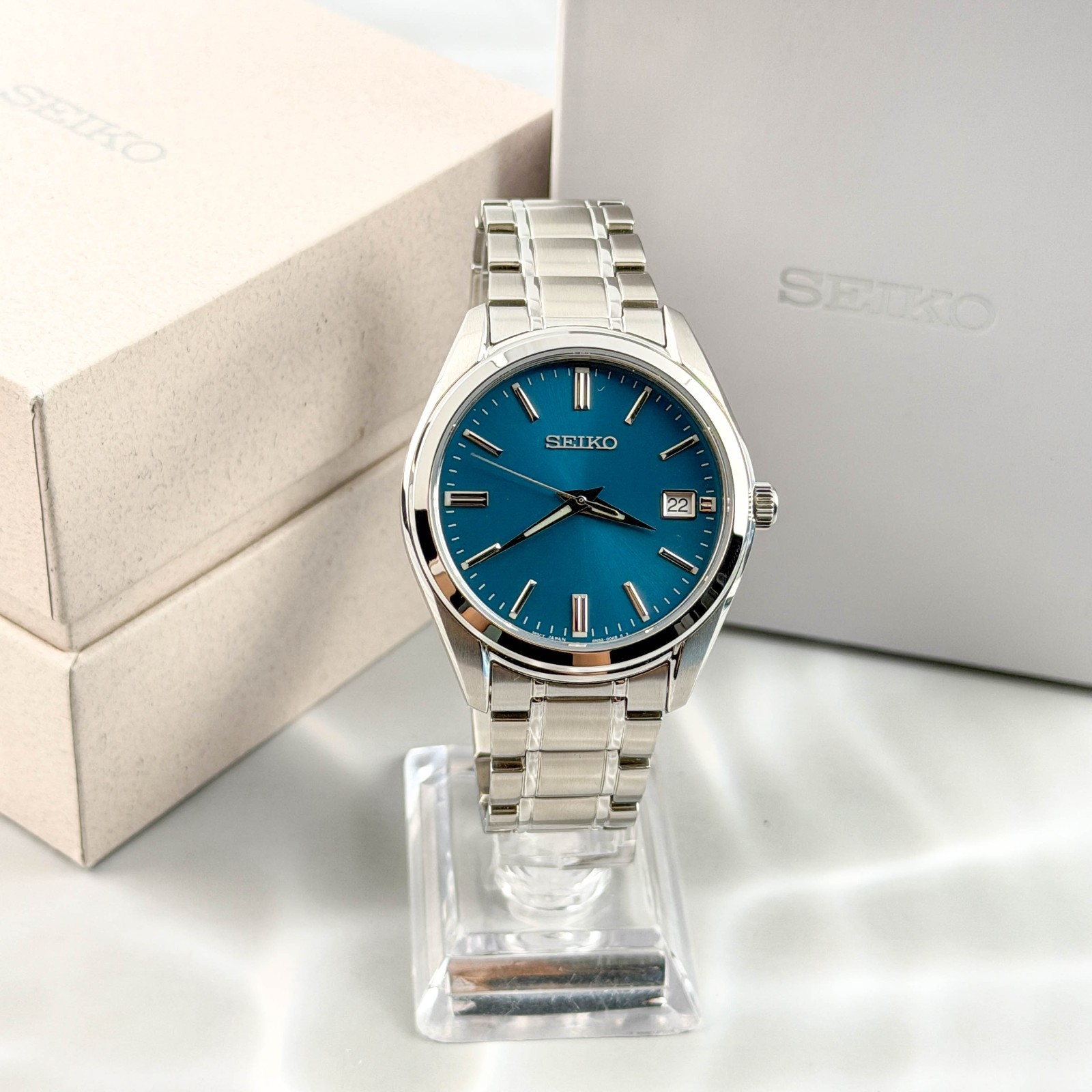 Seiko Essentials SUR525 Men’s Blue Dial Stainless Steel Strap Quartz Watch 40mm