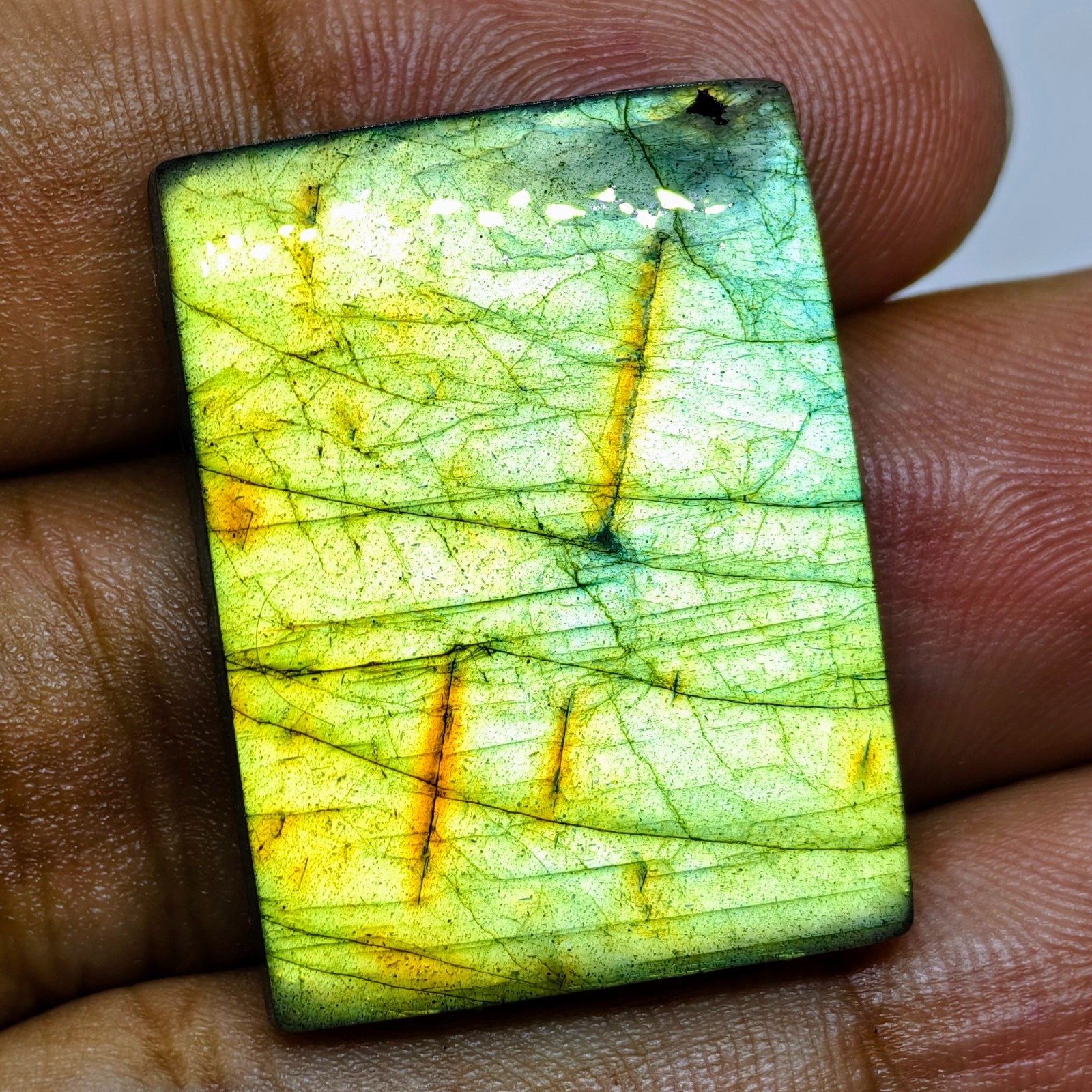 30 Cts Natural Labradorite Cabochon Gemstone For Jewelry 28.4×21.4×4.3 MM