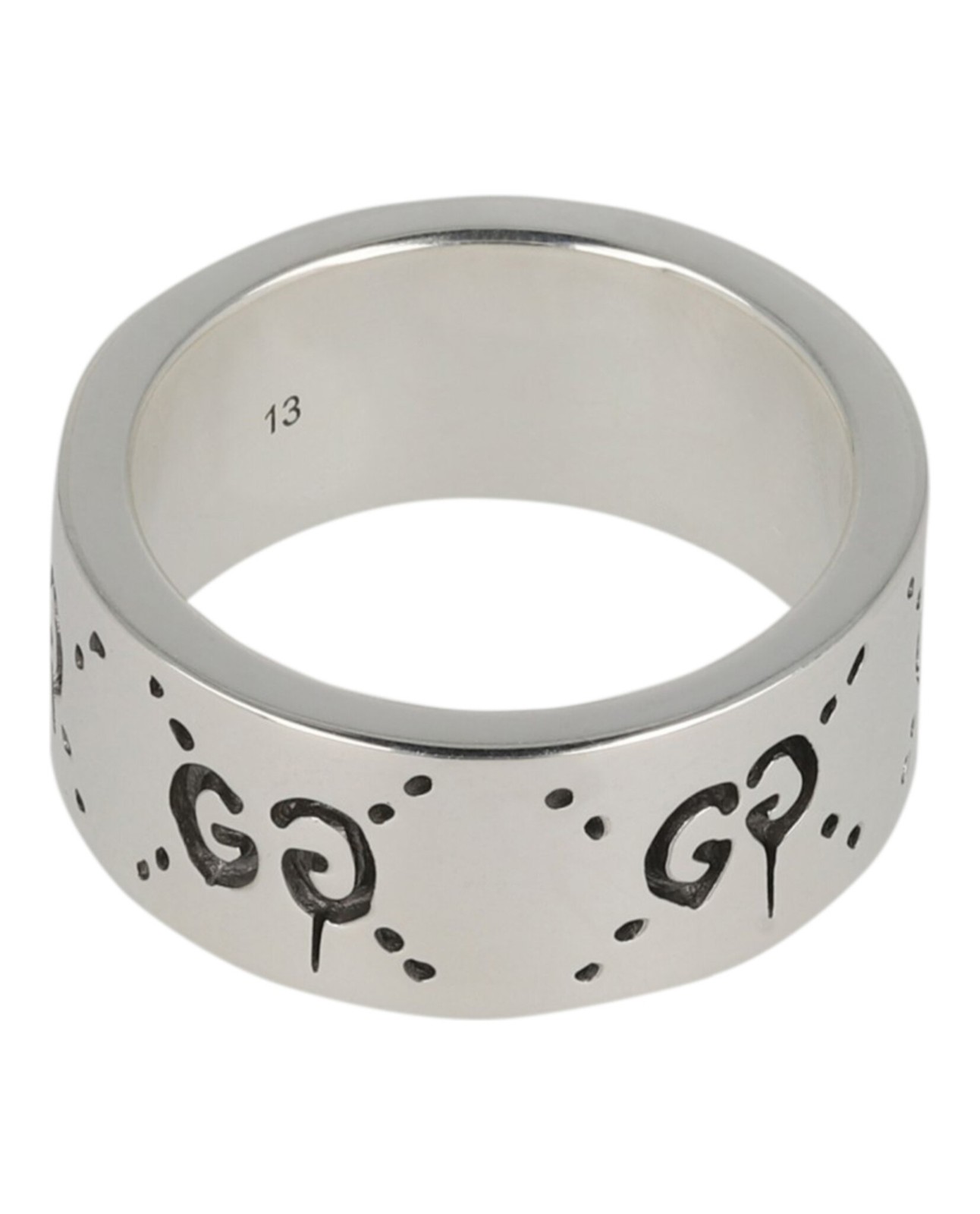 Gucci Mens Sterling Silver Ghost Ring 9MM