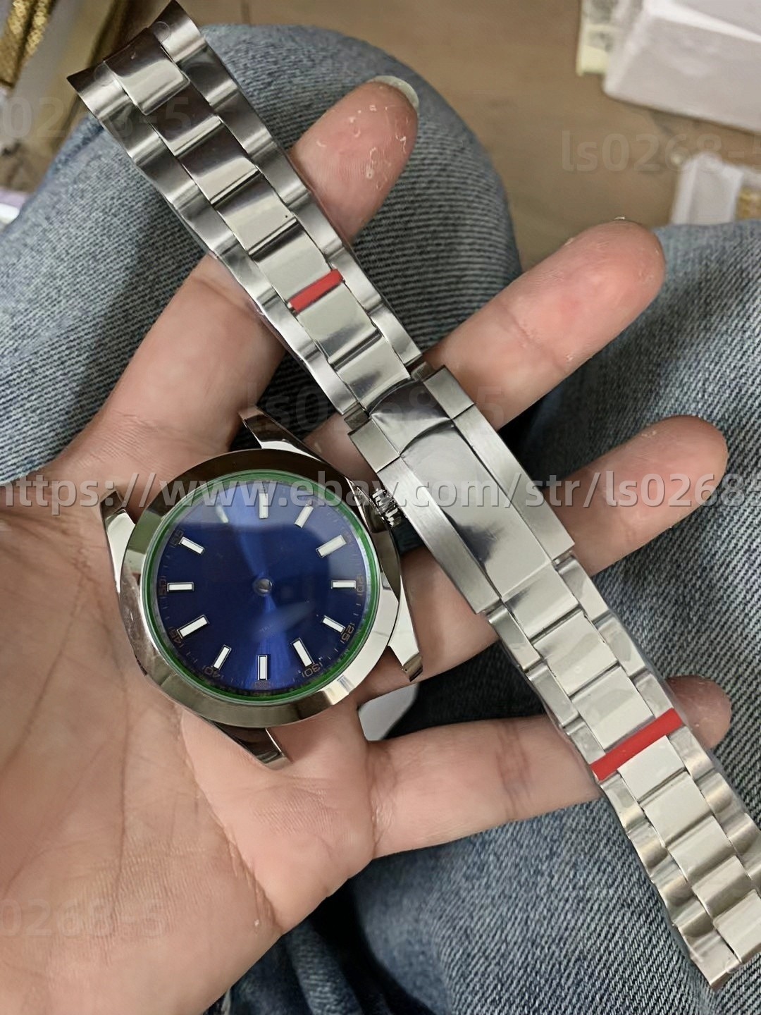 DIY SET for 2824 watch case + dial + hands + Stainless Steel Strap 40mm