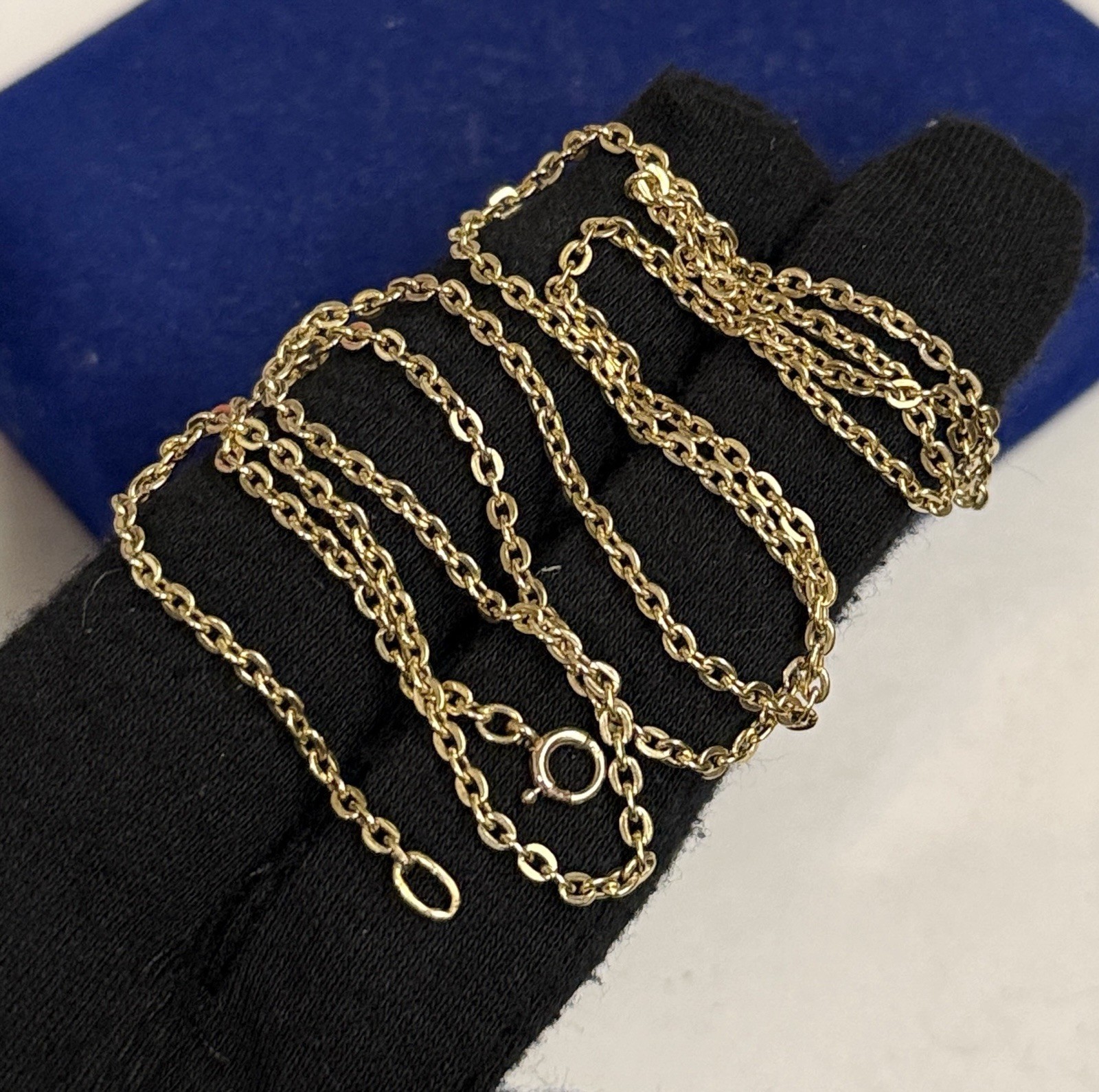 Bolt Clasp Cable Gold Filled Necklace 23” Rolo Link GF VTG EDWARDIAN 2.2mm 5.2g