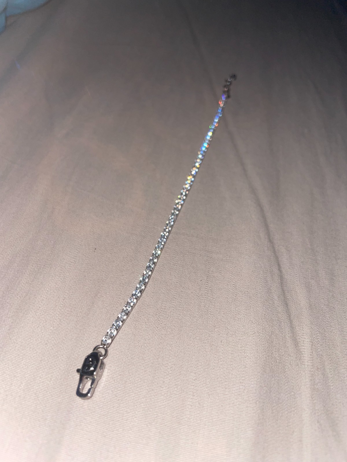 14k micro tennis CZ in white gold bracelet GLD adjustable 1.5mm x 6/7/8/9″