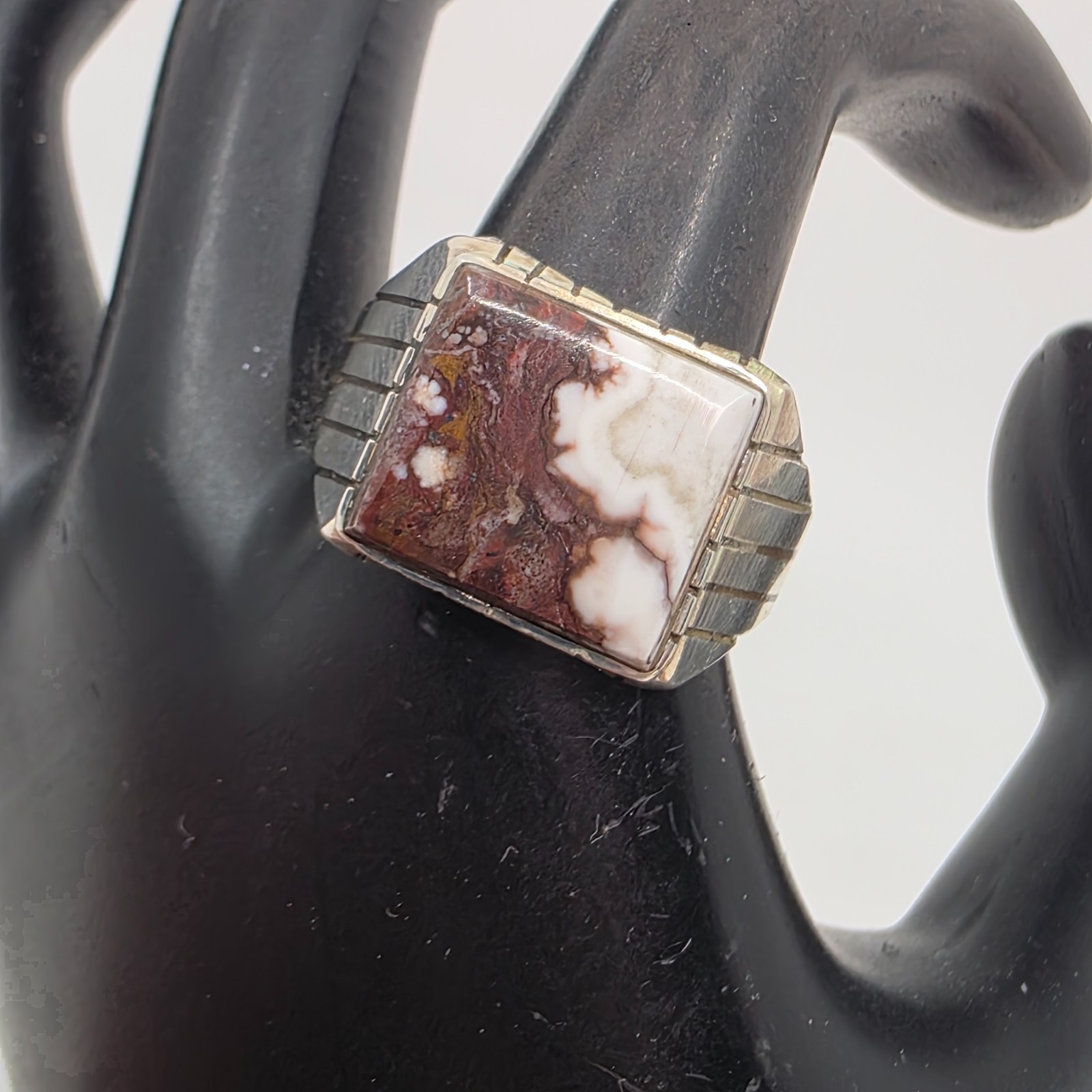 Trevor Jack Wild Horse Magnesite Sterling Silver Navajo Ring Size 12
