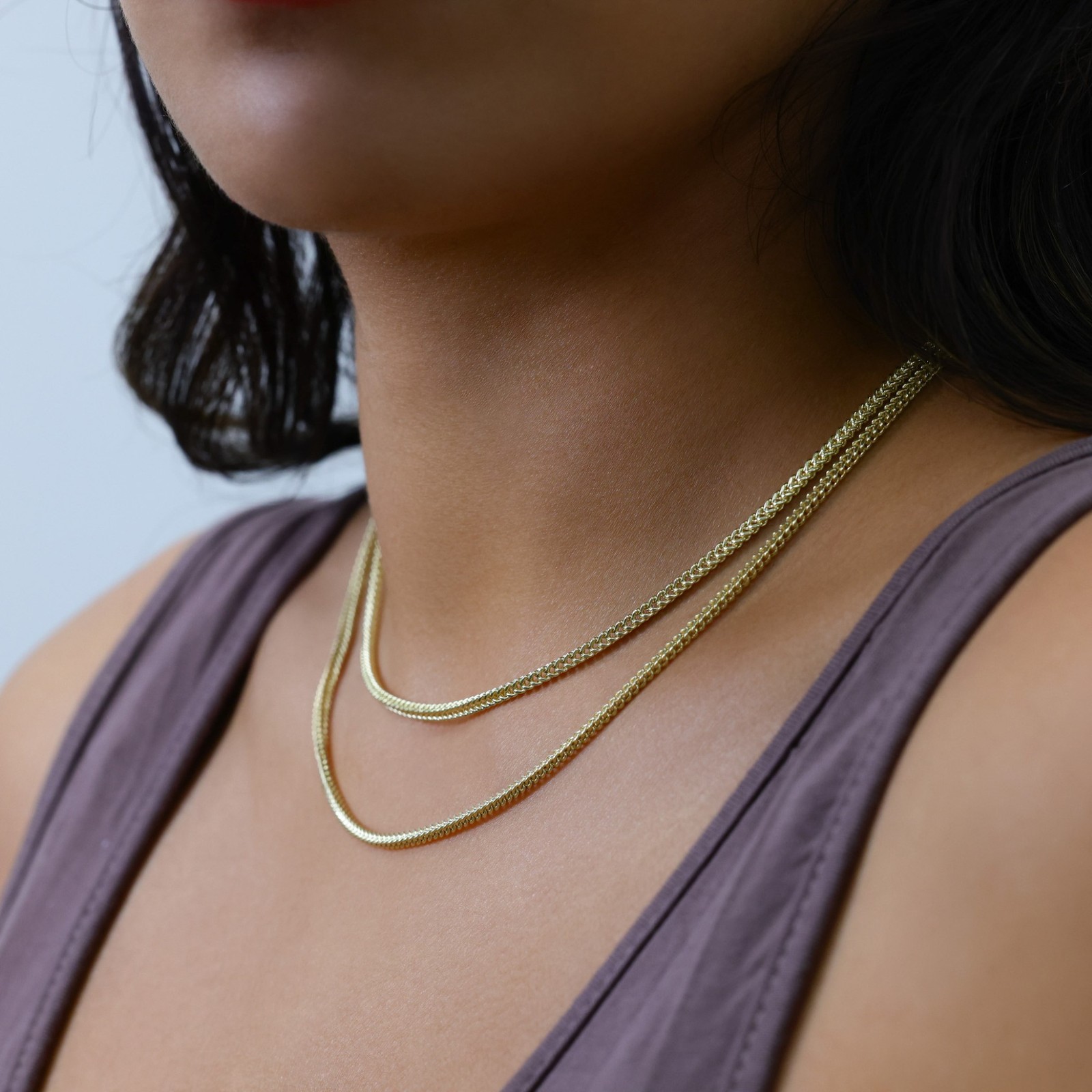 14K Yellow Gold 2.5mm Foxtail Wheat Box Franco Necklace Chain Mens Womens 22″