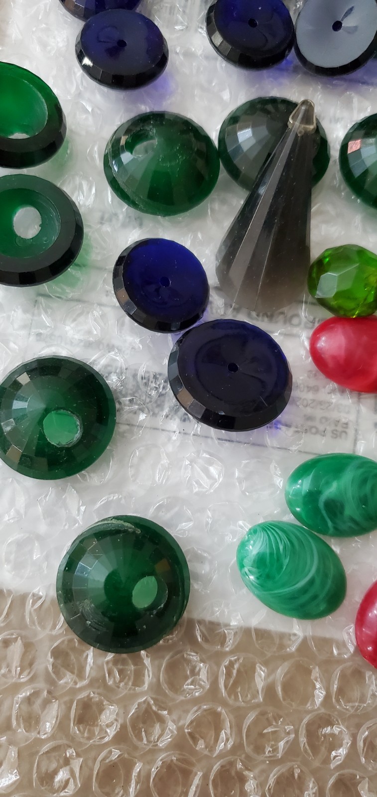 Vintage 1950s Transparent Lucite Cabachons Purple Forest Green Midnight Blue +