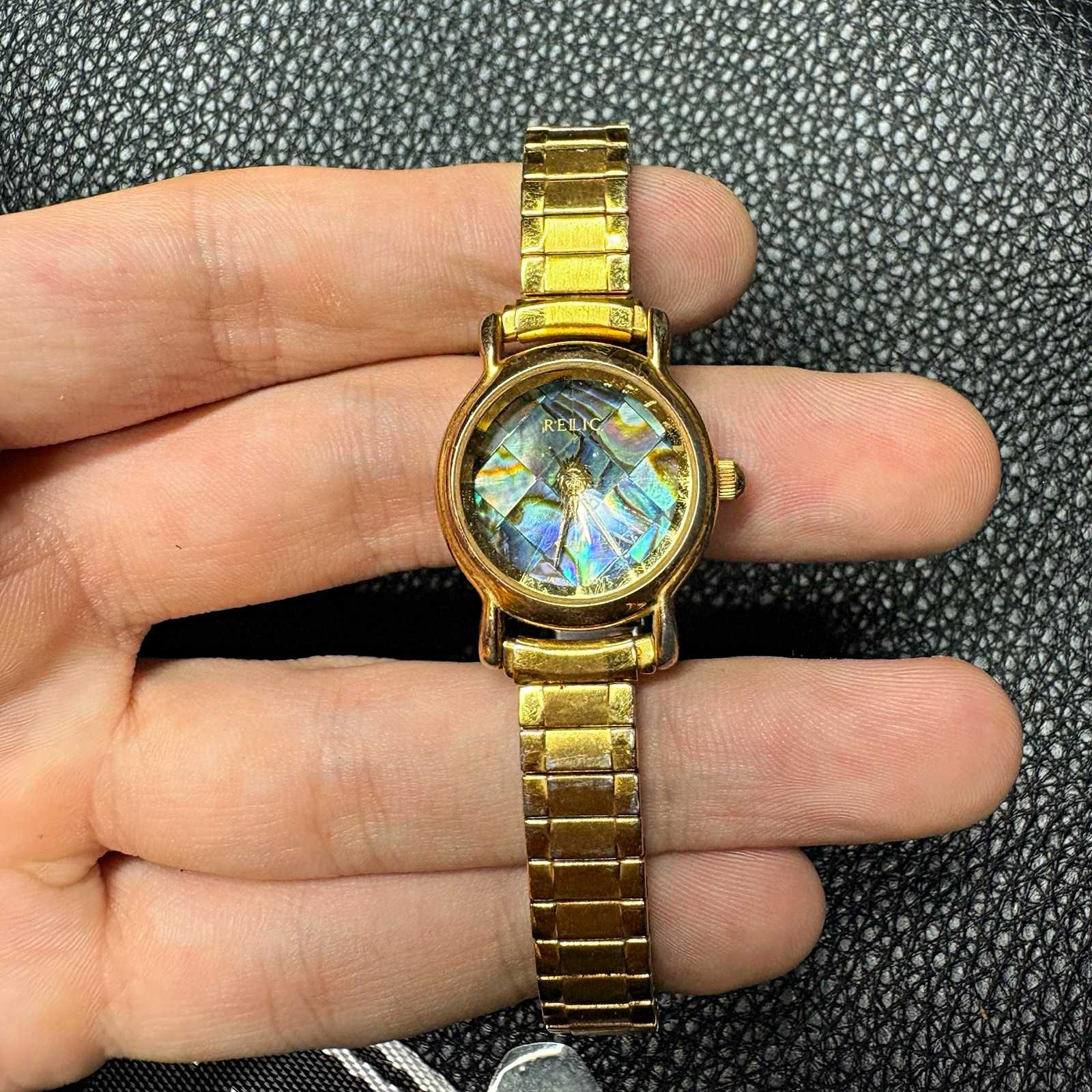 Relic Women’s ZR7510 Vintage Quartz Analog MOP Multicolor Gold Bracelet Watch