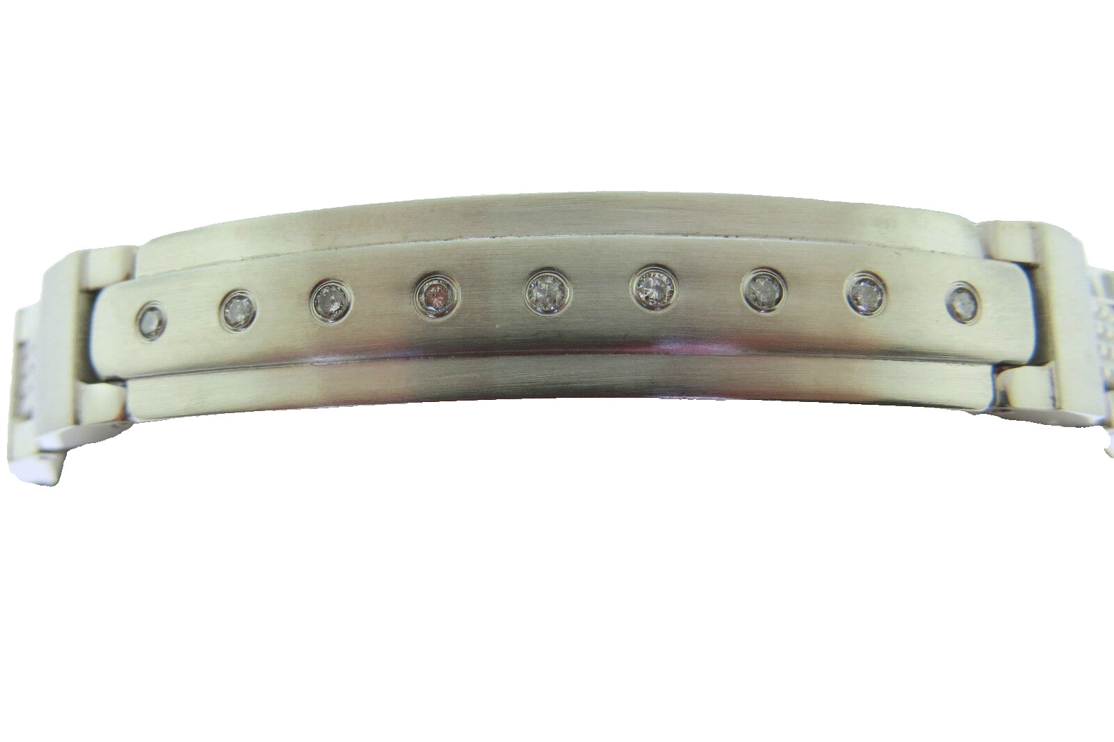 Men’s Brushed and Polished Stainless Steel ID Genuine Diamond Bracelet 8.5 “