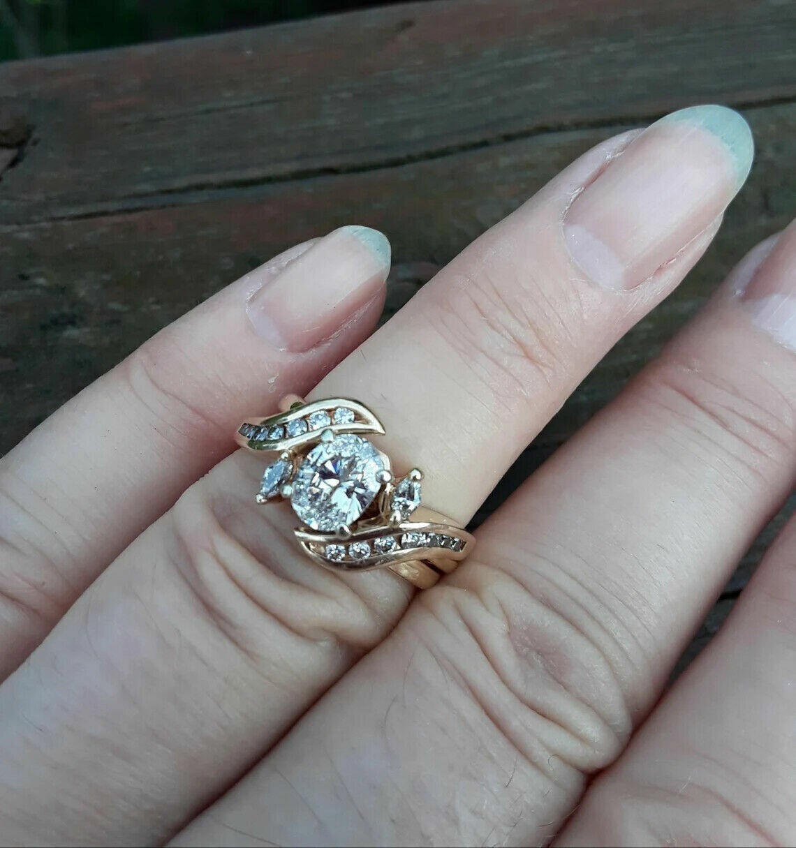 2.10Ct Lab-Created Diamond Stylish Solitaire Engagement Ring 14K Yellow Gold Fn