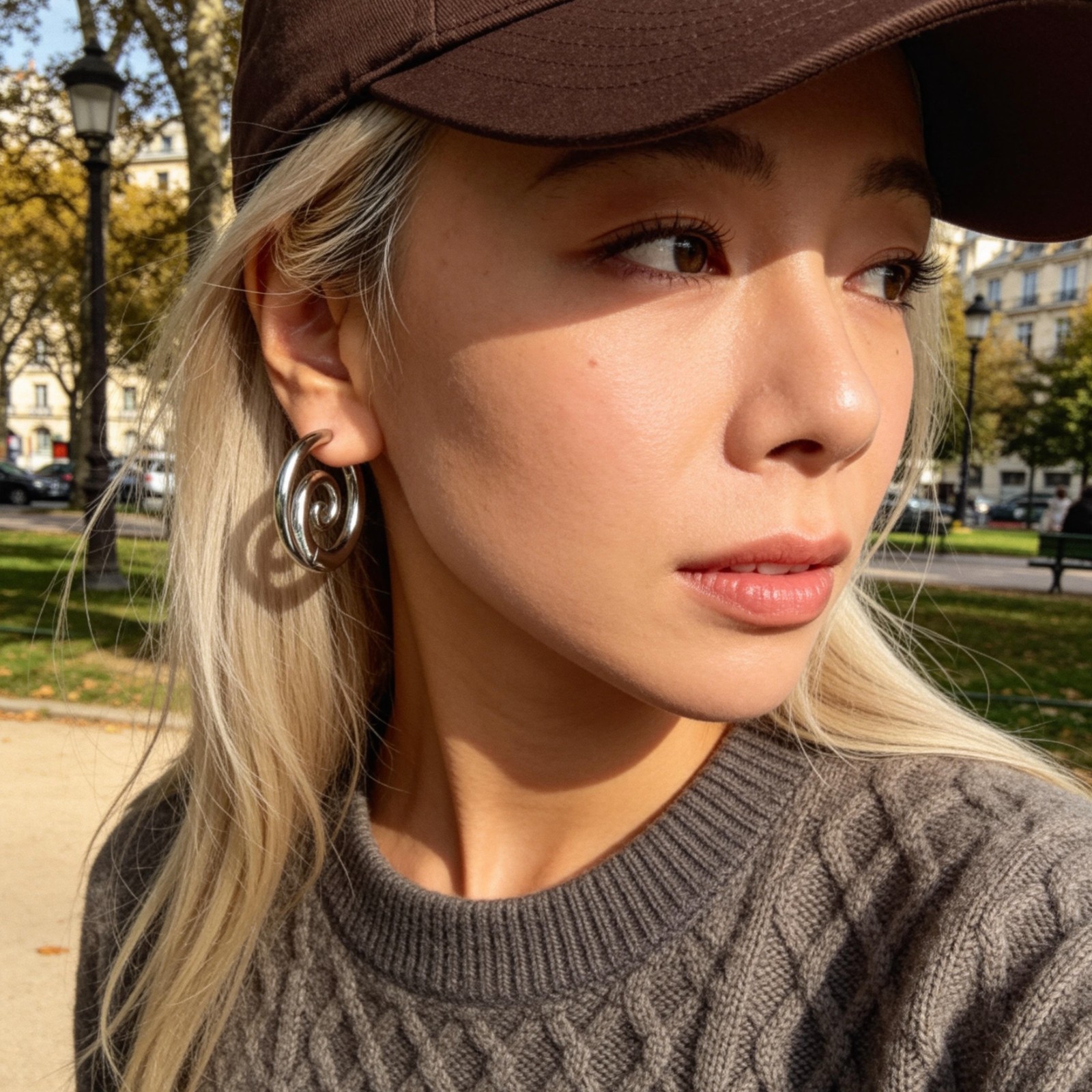 Silver Spiral Hoop Earrings