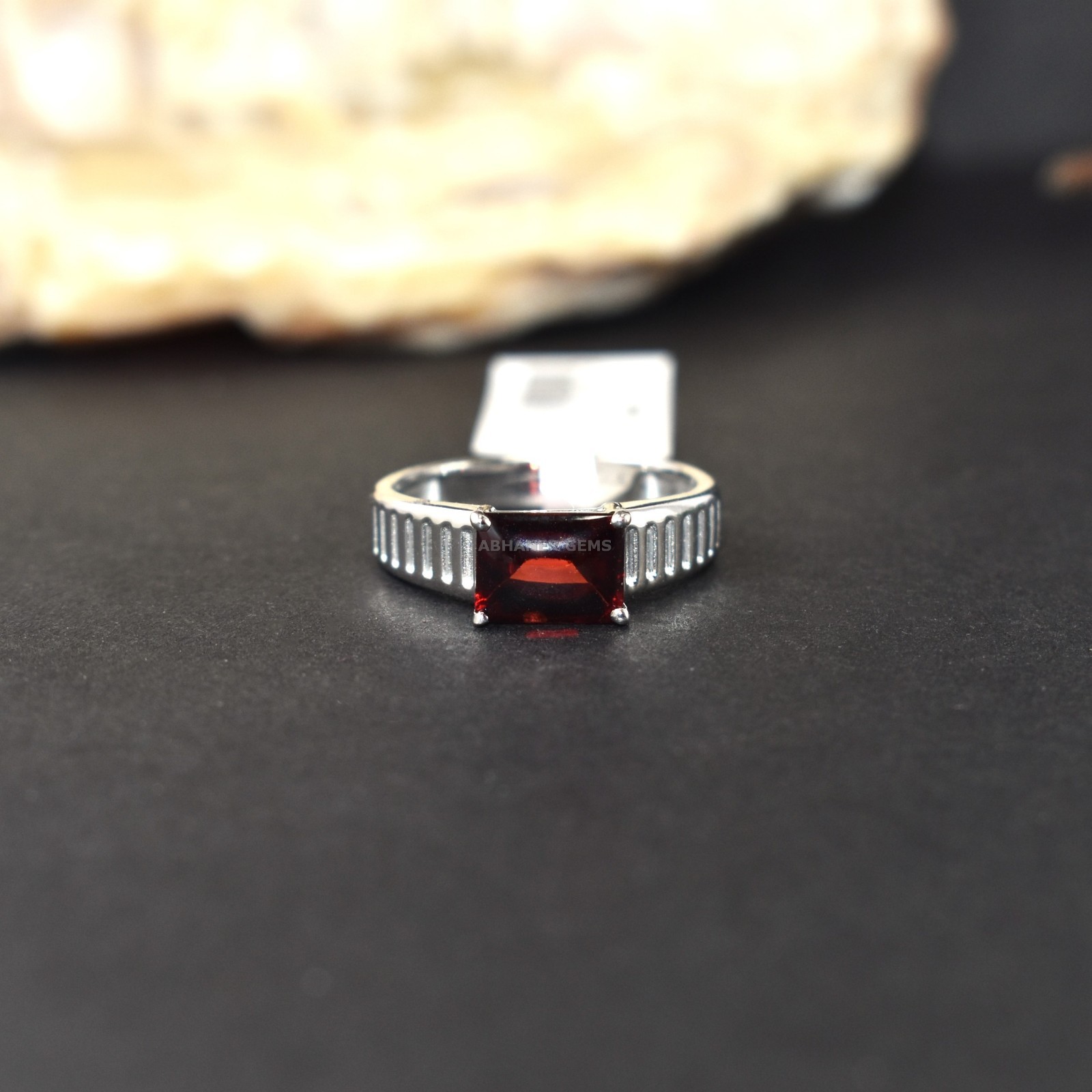 Bold And Dark Red Garnet 925 Sterling Silver Ring Fine Quality Handmade Jewelry