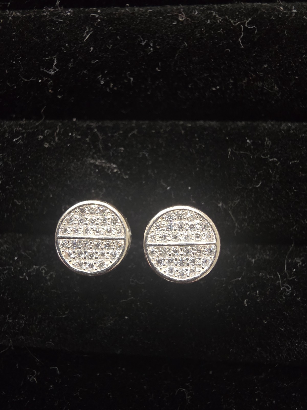 1.20 ctw Moissanite Split Circle Cluster Stud Earrings 925 Sterling Silver 7.6mm
