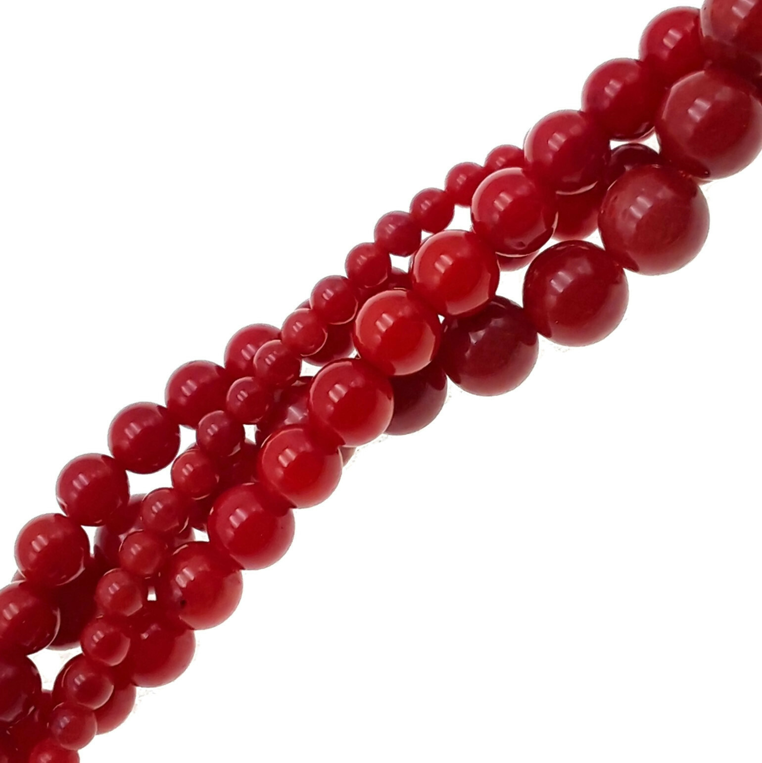 Red Bamboo Coral Smooth Round Beads 2mm 3mm 4mm 5mm 15.5″ Strand