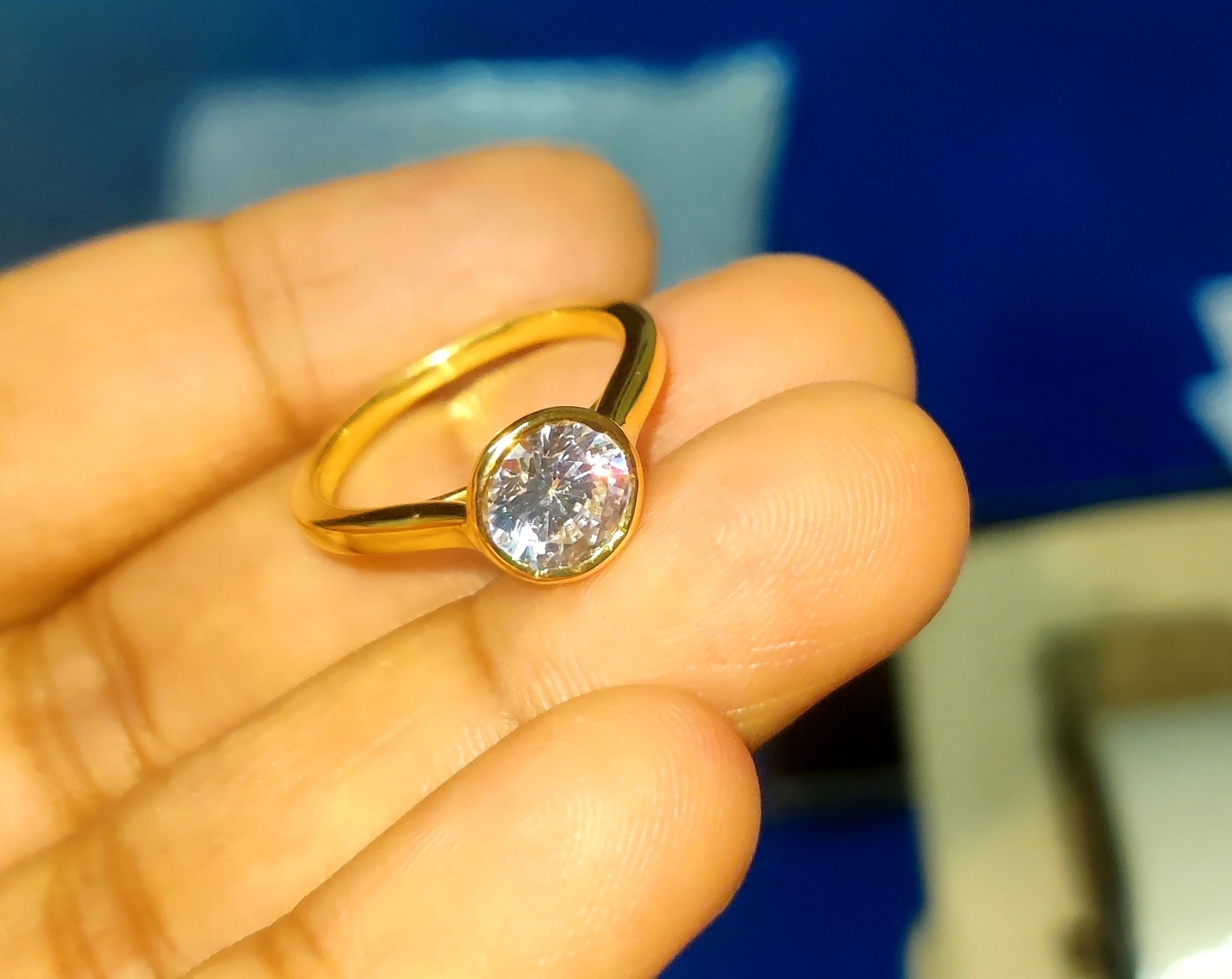 2Ct Round Lab Created Diamond Solitaire Engagement Ring 14K Yellow Gold Plated