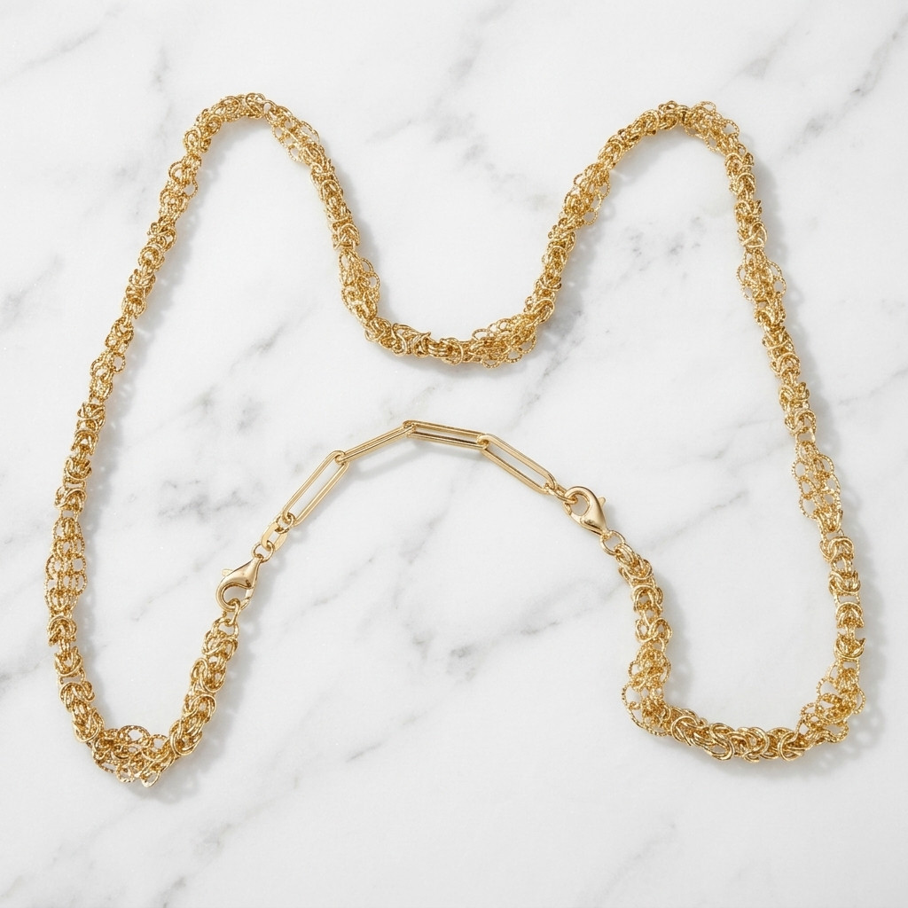 2.5″ Paper Clip Link Extender Extension for Necklace Chain Real 14K Yellow Gold