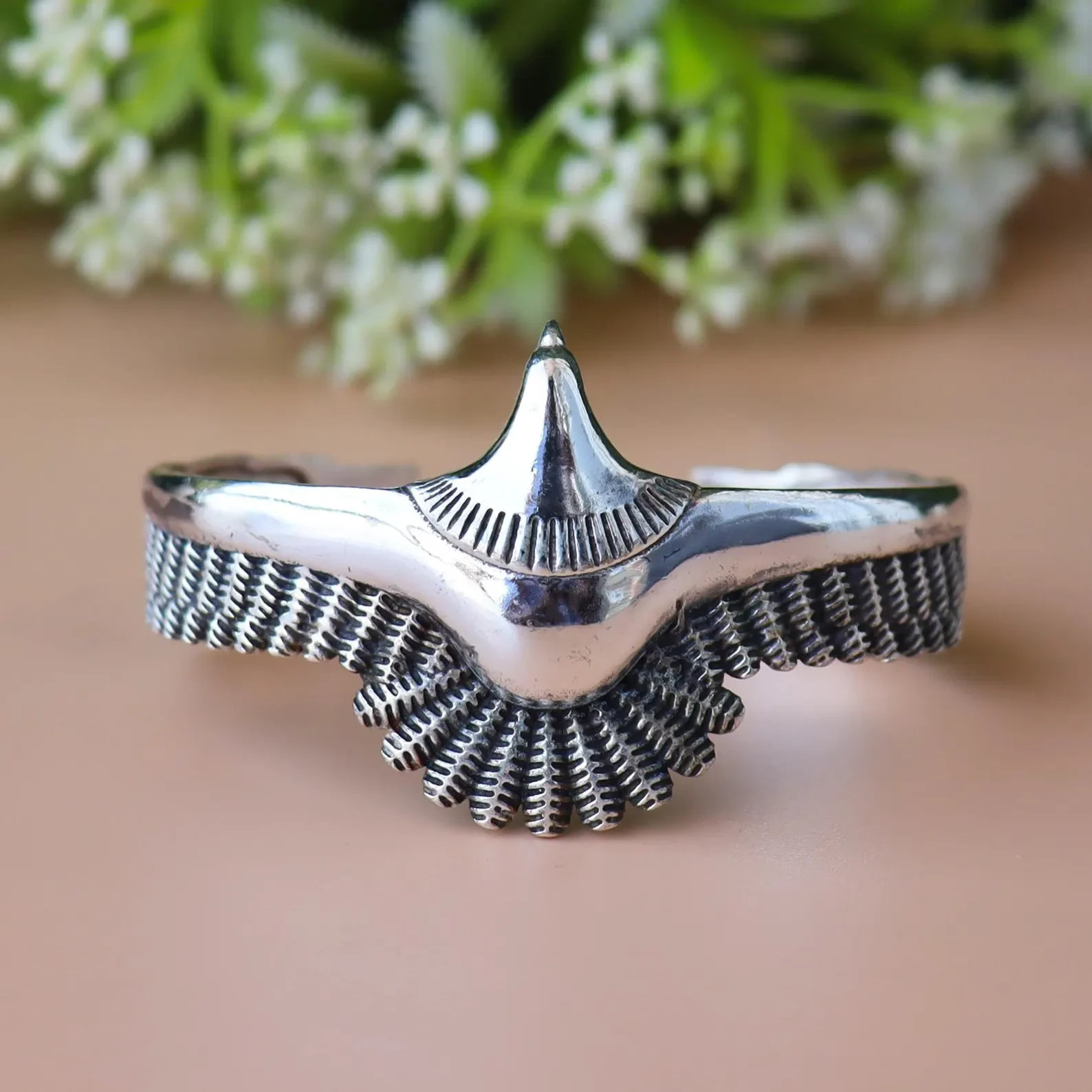 Eagle 925 Sterling Silver Handmade Jewelry Cuff Bracelet Adjustable”
