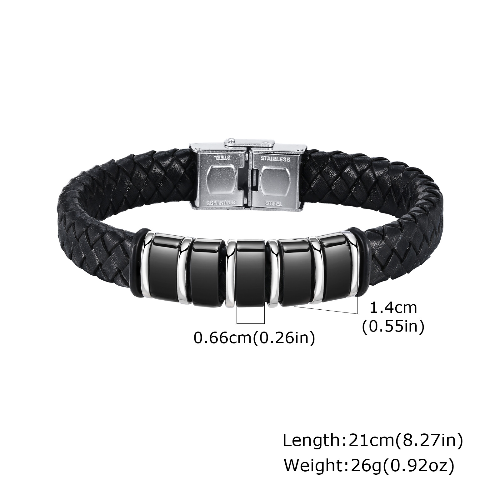 Personalised Men Leather Bracelet Custom Beads Family Name Christmas Gift Dad