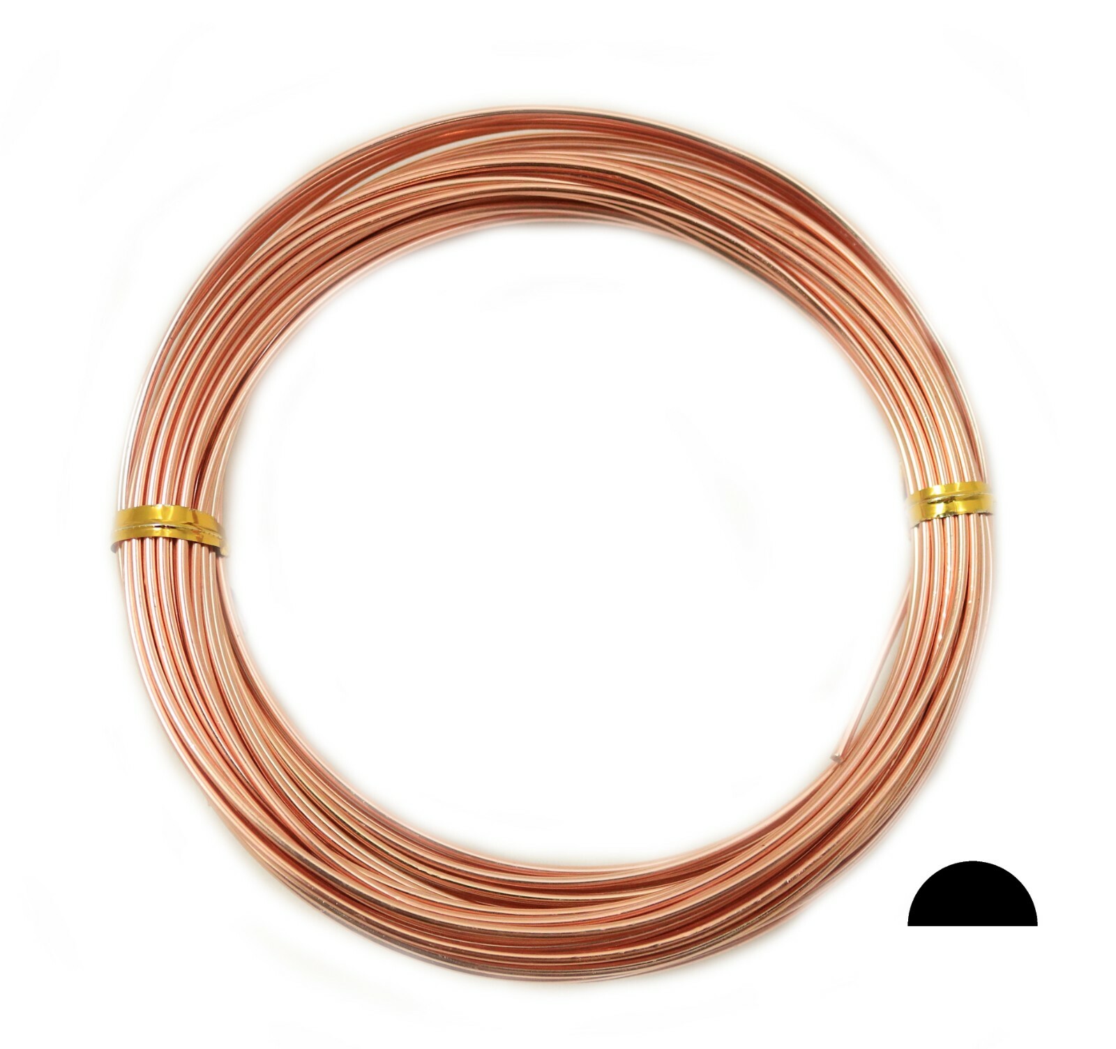 99.9% Pure Copper Wire Dead Soft Half Round 6 8 10 12 14 16 18 20 21 22 24 Gauge