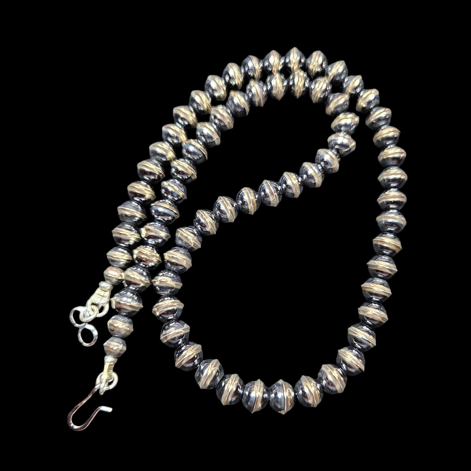 20″ NAVAJO Pearls Desert 7mm Southwest Native Bench Beads Squash Pawn Necklace