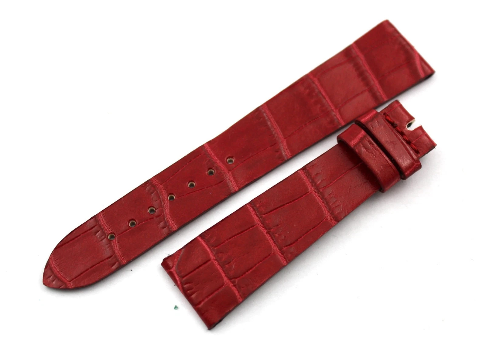 Genuine Leather Red Crocodile Print Strap Various Sizes Pin Buckle New