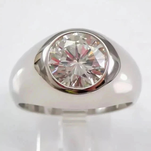 2.00ct Round Cut Lab Created Diamond Men’s Pinky Ring 14K White Gold Plated