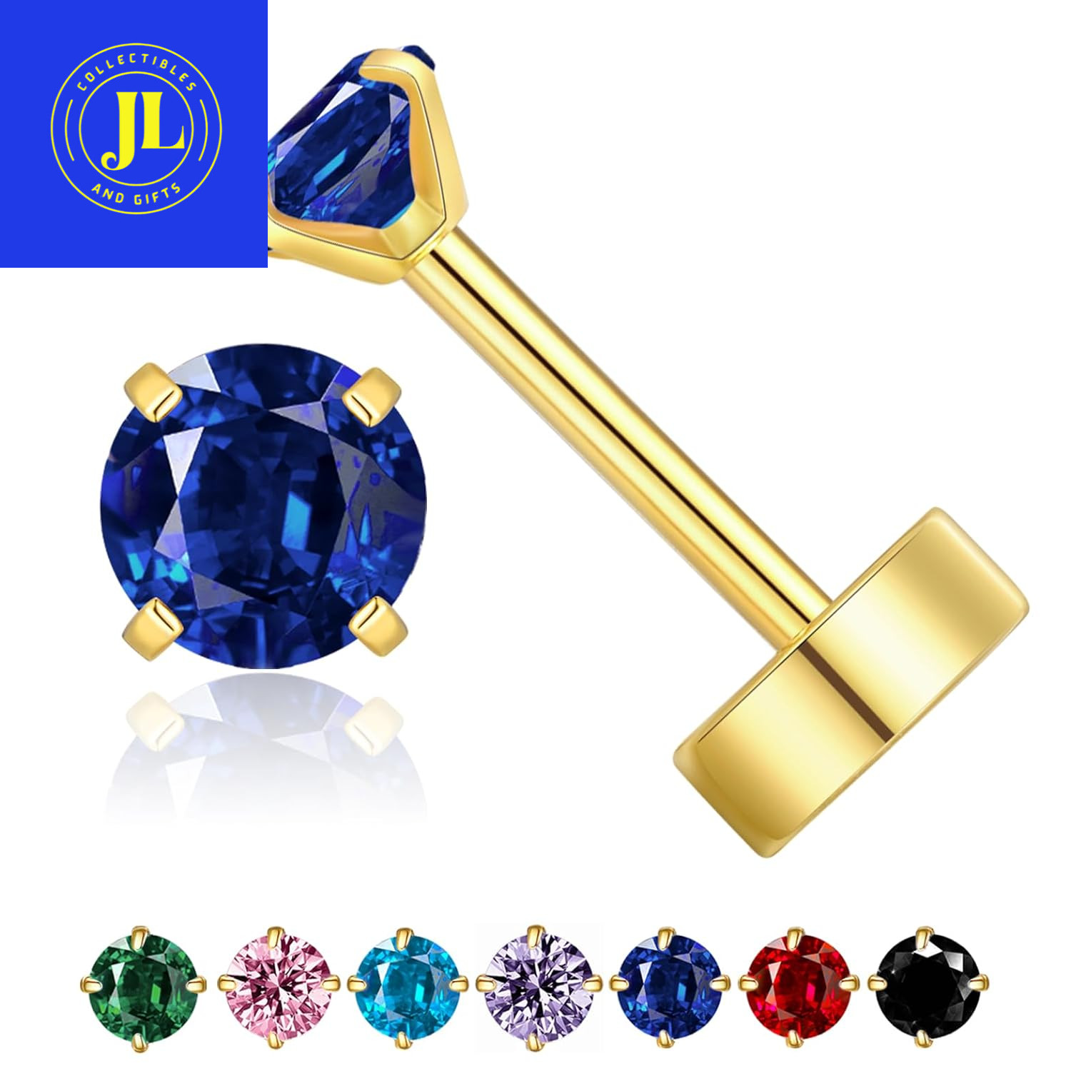 Small Gold Stud Earrings Hypoallergenic Screw Backs Non-Tarnish Dainty CZ Cartil