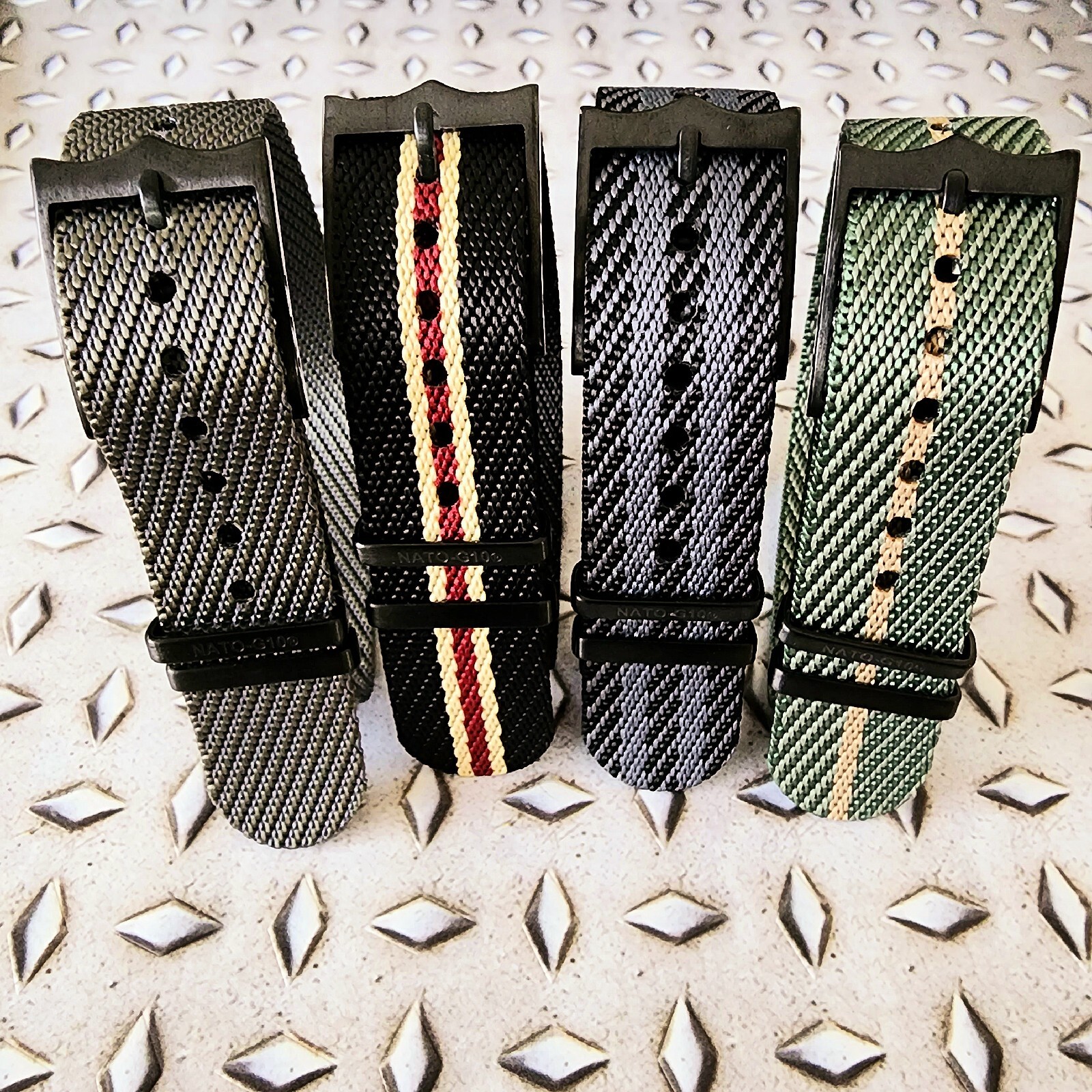 NATO ® Strap Twill Weave Single Pass Adjustable Nylon G10 watch band PVD Buckles