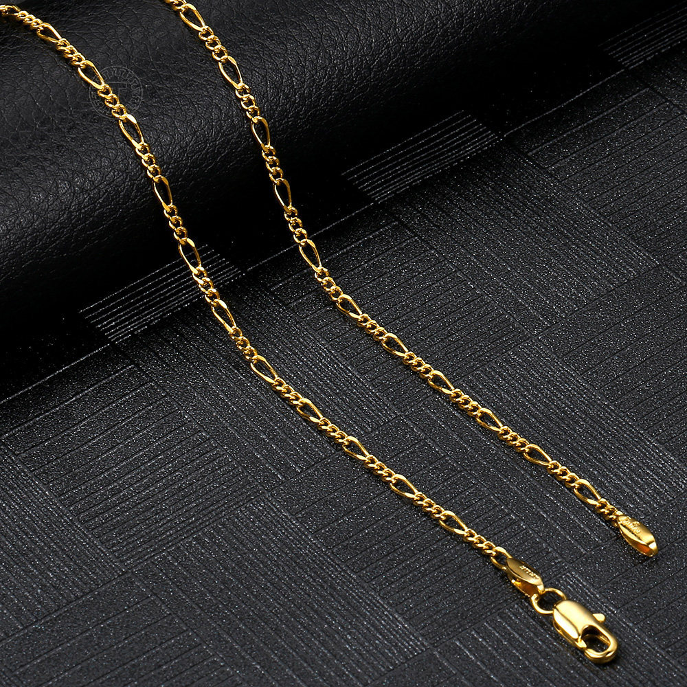 2mm 14k Yellow Gold Filled Figaro Link Chain Necklace 18inch Womens Jewelry