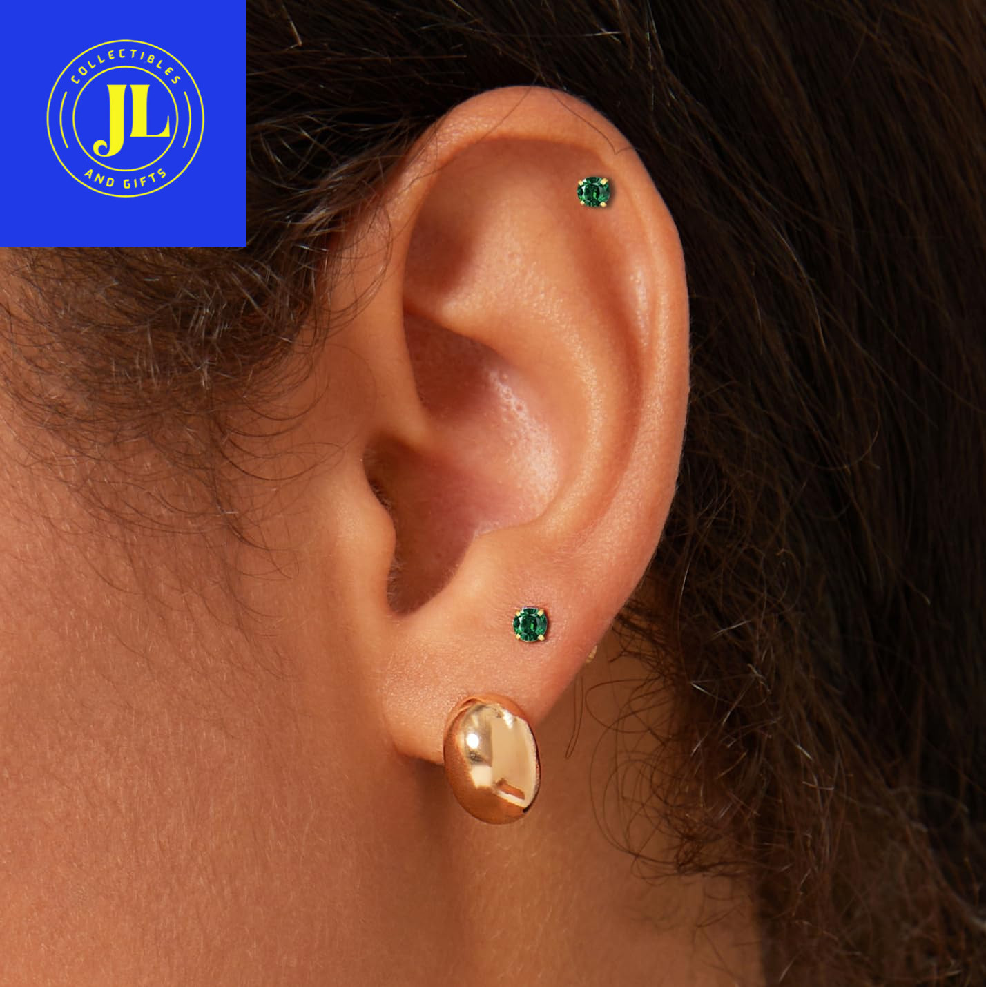 Small Gold Stud Earrings Hypoallergenic Screw Backs Non-Tarnish Dainty CZ Cartil