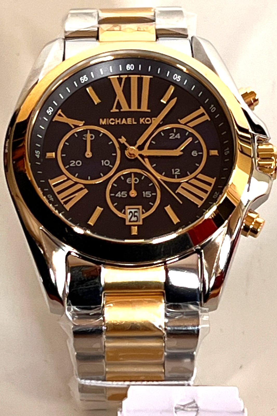 Michael Kors MK5976 Bradshaw Chronograph Blue Dial Watch BNWT Gift Box $275