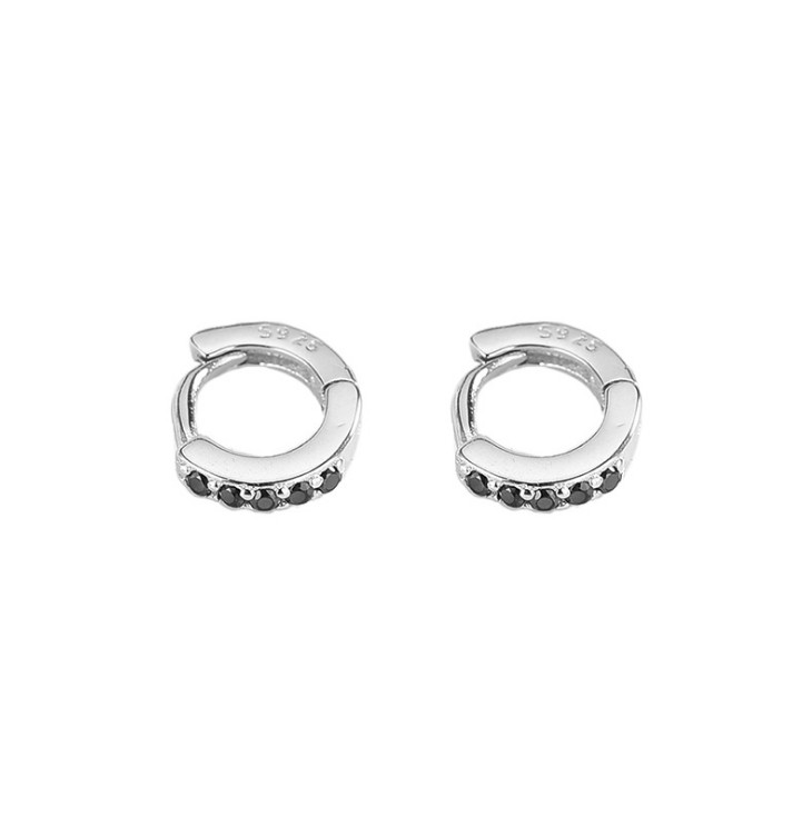 925 Sterling Silver Huggie Hoop CZ Earrings Children Toddler Girls Size 6mm C4
