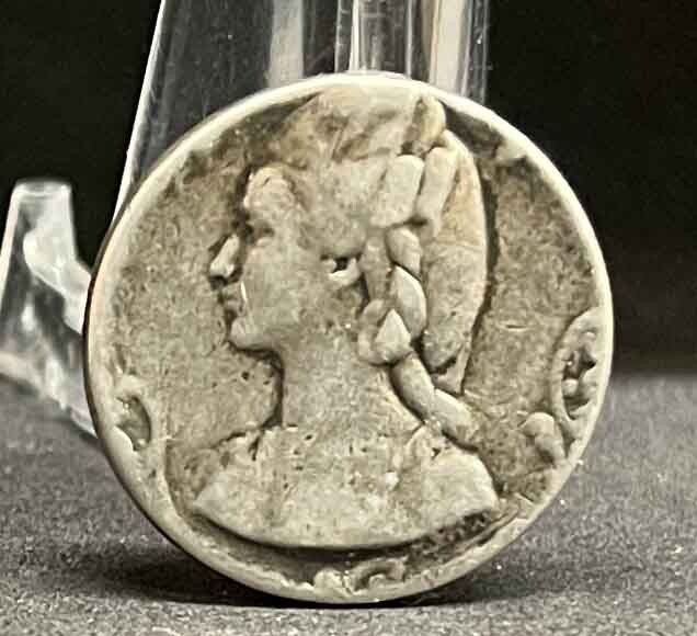 France 1920´ Art Nouveau Beauty lady and monogram design silver medal