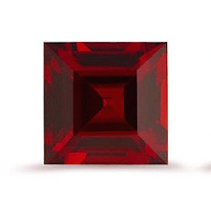 Genuine Natural Mozambique Garnet Square Step-Cut Loose Stones (2x2mm – 9x9mm)